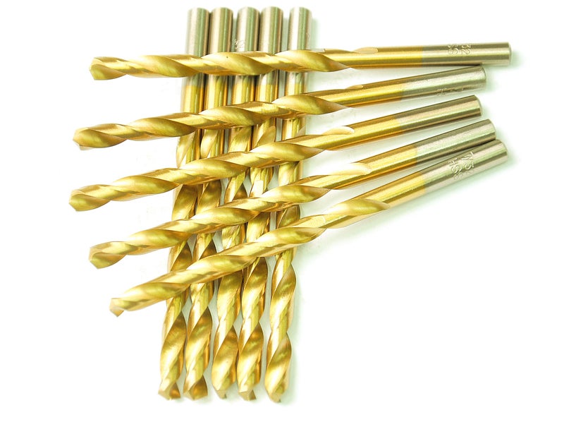 DRILLFORCE 10 PCS,17/64", Titanium Twist Drill Bits - Image 1